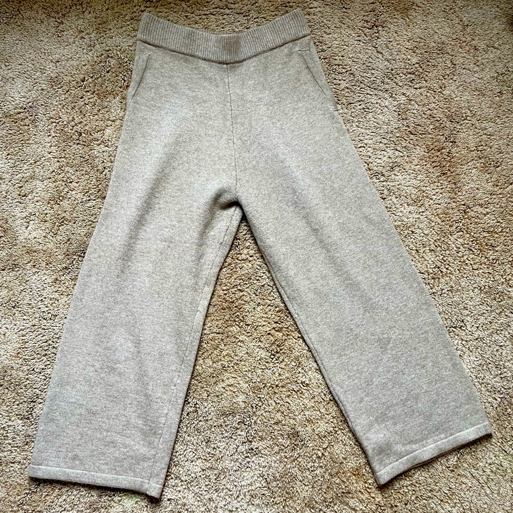 Heartloom Women Size Large Oat Knit Lounge pant Fall Cozy Comfy Flare Cabincore